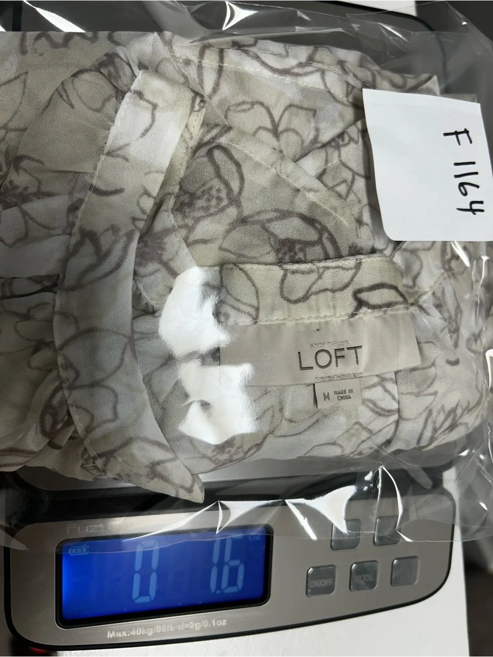 LOFT Cream Floral Peasant Blouse